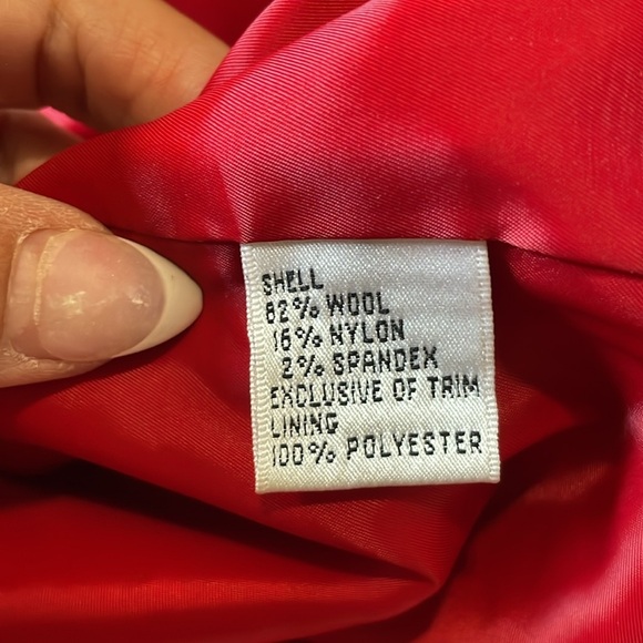 Talbots Women's Red Wool Blazer Jacket Size 8 Lined Career Vibrant - Picture 7 of 9